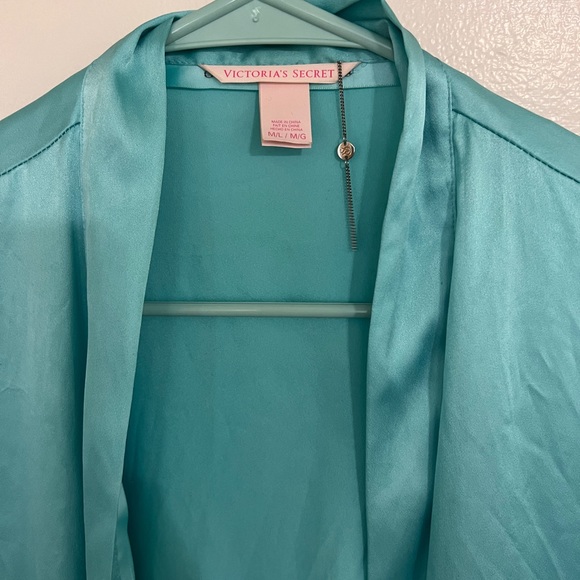 Victoria Secrets Blue Satin Robe - Picture 5 of 6